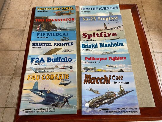 8 Vintage Squadron/Signal Publication Books World War II Fighter Planes And Bi-planes. Yes Shipping.