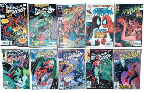 Lot Of 10 Marvel Comics THE SPECTACULAR SPIDER MAN Comic Books
