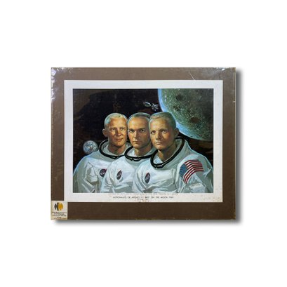 21x18 Print Of Tobeys Famous Painting Of The Apollo 11 Astronauts First On The Moon.
