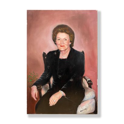 24x36 Acrylic On Canvas - Margaret Thatcher Portrait - Signed Alton S Tobey