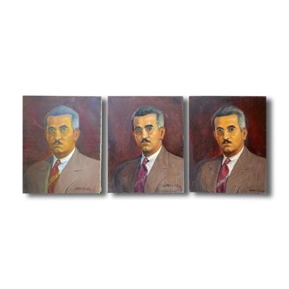 (3) 16x20 Original Acrylic On Canvas - Progressive Portrait Paintings - Signed Alton S Tobey