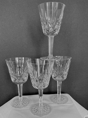 4 Waterford Lismore White Wine Glasses 5.75' H No Issues
