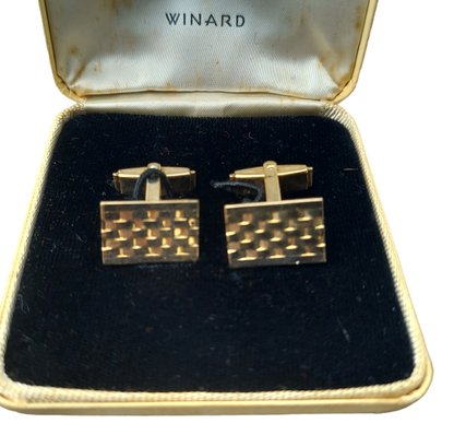 Vintage Pair Designer Winard Gold Filled Art Deco Cuff Links