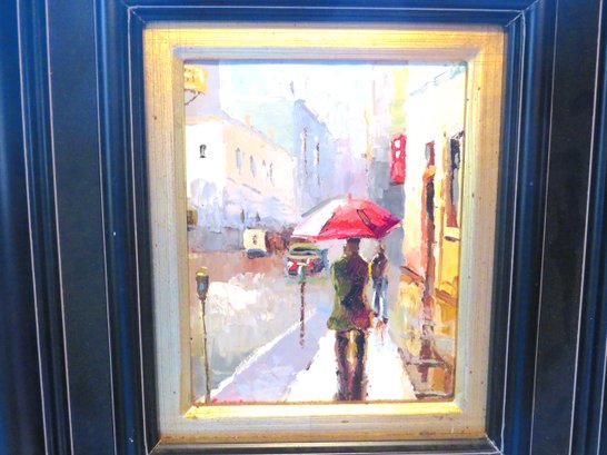 City Street Scene Painting Oil On Canvas