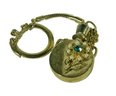 Vintage Gold Tone Key Ring Key Chain Perfume Bottle Flower