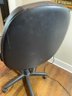 Black Leatherette Desk Chair With Casters