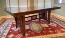 Mission Style Dining Table With Inlaid Bowtie Design