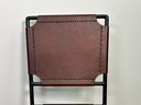 Crate & Barrel Laredo Brown Leather Dining Chairs