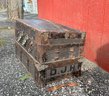Wood Steamer Trunk With Metal Details