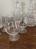 2 Crystal Decanters, 6 Cordials & 2 Snifters