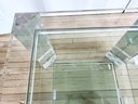 Stunning PAIR Interlude Home Glass & Lucite Surrey Side Tables  (LOC: S2)