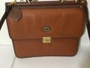 A66. C L Whiting Collection, Two Tone Brown Briefcase, Strap
