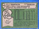 1978 Topps O. J. Simpson Card #400