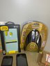 Old Cellphones, New Otter Box Case, Hdmi Cord, Plug In Charger And More
