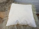 West Elm Mongolian Lamb Pillow Covers With Inserts Included In Pebble Color - Set Of 3