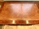 File Cabinet In Burlwood With Leather Top