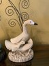 Two Mother Ducks & Duckling Sculptures