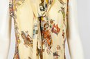 HERMES Paris Vintage Printed Silk Blouse (Size 42)