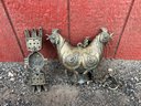 Vintage Two-sided Chicken / Hen Oil Lamp - AS-IS