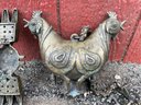 Vintage Two-sided Chicken / Hen Oil Lamp - AS-IS