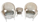 Pair Of Wicker Style Chairs And Table