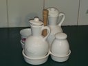 Pair Of Pitchers Teacup And Salt/Pepper Shaker