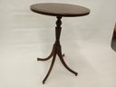 Carved, Federal Style, Four-Legged With Turned Pedestal Candle Stand / Table