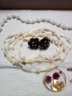 Jewelry 13 Count Of Necklaces, Earrings, Pin, Krementz Cufflinks, Polished Stone & Charm Bracelet, Charm  D3