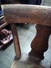 Vintage Wood School Desk And Chair/- Case Iron Bases - Storage Under Front Lifting Desktop  SR