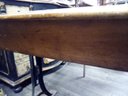 Vintage Wood School Desk And Chair/- Case Iron Bases - Storage Under Front Lifting Desktop  SR