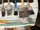 Great Assortment Of Used Paint Brushes Various Sizes And Types Nylon, Natural    B4