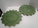 2 Green Bordalo Pinheiro Dishes, Made In Portugal & Cardinal USA Ceramic Celery Dish D4
