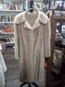 CLIENT!       Beautiful Fur Coat, Full Length, Light Colored With Hidden Clasps For Closure  E2 Ladder