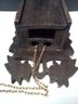 Vintage Cuckoo Clock For Display Has Wood Cabinet And Metal Time Piece Face    C2