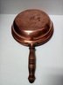 Mid Century Copper & Brass Fondue Pot And Wood Handled Forks, Made In France      D4