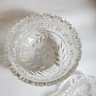 Four Sparkling Vintage ABG & Pressed Glass Sawtooth Rimmed Serving Or Centerpiece Bowls. A5