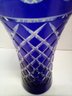 Gorgeous German Cobalt Blue Cut To Clear Vase       B2