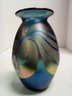 Signed Handblown Lustreware Vase Is A Lovely Statement Piece For Your Art Glass Collection   A3