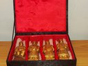 Terracotta Warriors Of Chinese Qin Shi Huang Set Of 4 Gold Tone Metal Figurines