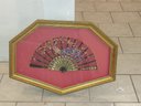 Victorian Handfan In Shadowbox Guilded Frame