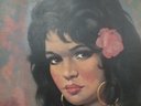 Lovely Oil On Canvas Painting Of Beautiful Latina Woman  Signed By The Artist   WA