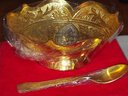 Gold Platted Bowl With Spoon