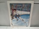 Nice Limited Edition Print 1983 Of Cartoon Hockey Players Signed By The Artist Gary Spong 146/600.  WA