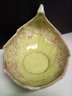 Vintage McCoy Pottery Handled Leaf Console Bowl With Red & Green Sponge Glaze  E2