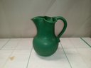 Beautiful Vintage Hampshire Art Pottery With Crimped Top Edge  Pitcher.   E3