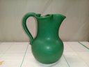 Beautiful Vintage Hampshire Art Pottery With Crimped Top Edge  Pitcher.   E3