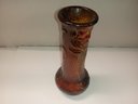 Charming Vintage Art Pottery Flower Vase Unsigned Beautiful Colors In The Glazing.   E4