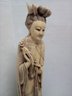 Chinese Empress Statue Beautiful Vintage Carved & Polished Ivorine Resin Statue 21.25 Inche Tall C2