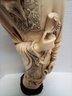 Chinese Emperor Statue Beautiful Vintage Carved & Polished Ivorine Resin Statue 23.25 Inche Tall C2