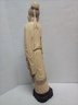 Chinese Emperor Statue Beautiful Vintage Carved & Polished Ivorine Resin Statue 23.25 Inche Tall C2